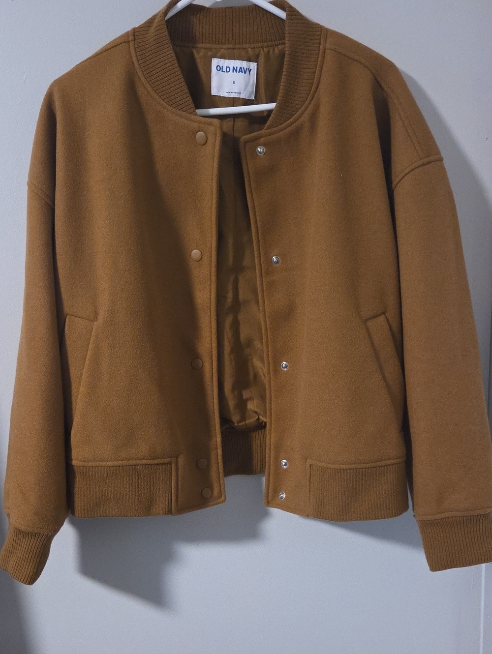 Old Navy Women's Camel-Tan Varsity Jacket